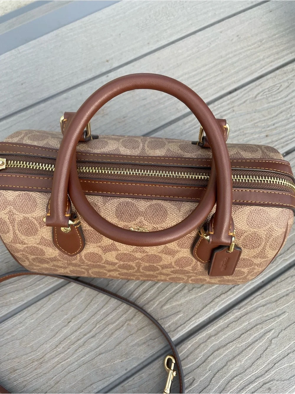 Coach Medium Rowen in Brown Signature Canvas